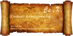 Csobai Kreszcencia névjegykártya